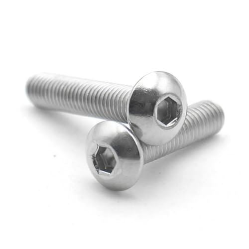 M2 M3 M4 M5 M6 M8 M10 M12 DIN7380 304ステンレス鋼六角六角穴付き皿丸頭ネジマッシュルームボタンボルト(30mm,M5 (20pcs))
