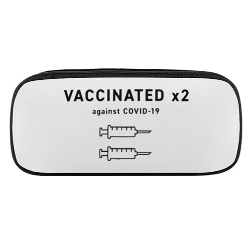 ペンケース 筆箱 大容量 軽量 ワクチン接種済(VACCINATED 2回接種済み) 筆入れ ふでばこ ペンポーチ 多機能 コンパクト シンプル おしゃれ 中小学生 高校生 女の子 男の子