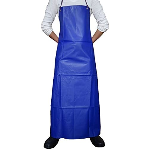 RECOMAX INDIA PVC Waterproof Apron Everyday General Use Polyester Dish washing Apron, Extra Long Industrial Water and Oil Resistant Reusable (Pack of 1) (Blue)
