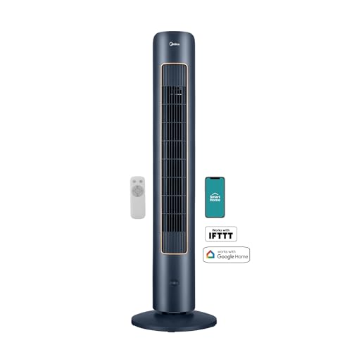 Midea Ventilador de torre oscilante inteligente de 42 pulgadas con aplicación y control de voz, IOT WiFi, temporizador de 7 horas, configuración de...