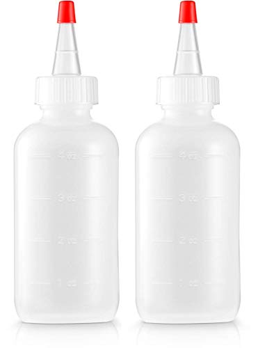 BAR5F Applicator Bottle 4 oz | SqueezFlow Design | Tip without Hole | Cut the Top for Custom Appliacations of Your Choise (Pack of 2)