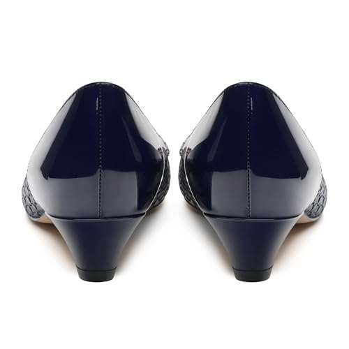 Women's Pumps Pointed Toe Kitten Heels Slip On Patent Pumps Casual Work Comfortable Dress Shoes 1.2 Inch4