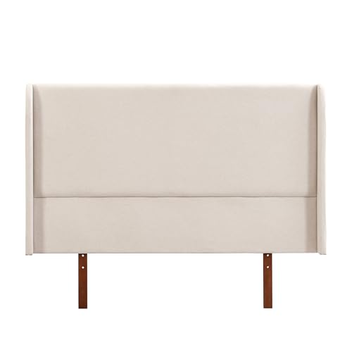 Merax King Size Bamboo Upholstered Headboard Easy Assembly Brown+Beige