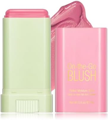 Cream Blush Stick for Cheeks Blush Makeup Stick Solid On the Go Blush Stick Soft Blush Face Stick for Lips Cheek Makeup - 01 Shy Pink