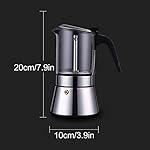 Moka Pot Crystal Glass Top, 6 Cup Stovetop Espresso Maker, Stainless Steel Coffee Maker, Classic Italian and Cuban Coffee Percolator, Induction Espresso Maker, Silver - Image 7