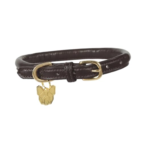 Digby & Fox- Hundehalsband, Aufgerolltes Leder, Schnalle (XXS- Neckline: 23 cm- 28 cm) (Petrol)-2