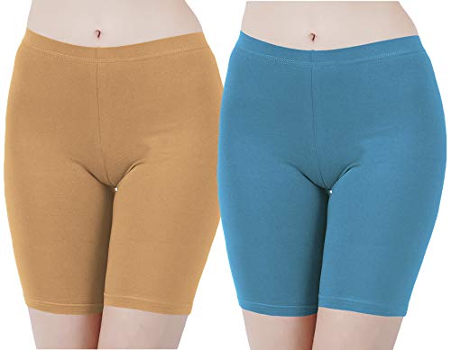 Image of Buy That Trendz Cotton Lycra Tight Fit Stretchable Cycling Shorts Womens | Shorties for Active wear /Exercise /Workout /Yoga /Gym /Cycle /Running Red Grey Combo Pack of 2