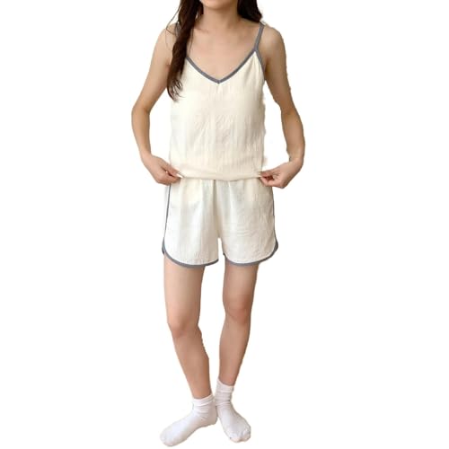 Pyjama court femmes contre les nuits chaudes ensemble vêtement de nuit respirant et frais