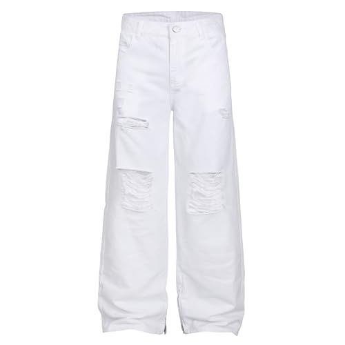 Image of QIMYUM Men's Wide-Leg Baggy Flex Jeans Relaxed Loose Fit Long Denim Pants