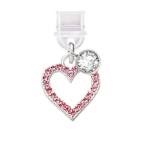 Elise & Fonda Tp302 Type-C Usb Charging Port Anti Dust Plug Crystal Love Heart Cell Phone Charm For Samsung/Huawei/Oneplus/Xiaomi/Oppo Android Phones  cover