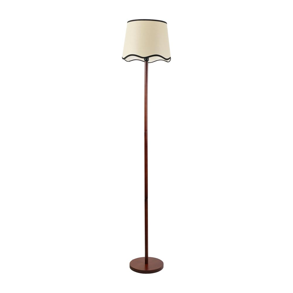 ValueLights | Tripod Dark Wood Floor Lamp with Black Trim Scallop Shade Living Room Lounge Light | Floor Lamps, Home Décor & Improvement Essential