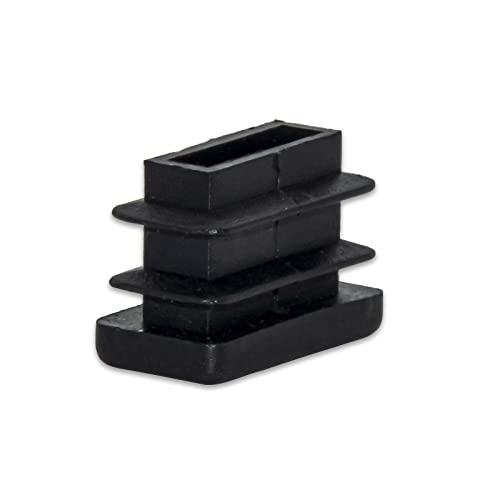 Image of Flyshop 8 Pack Black Chair Glide Inserts Plastic Plugs Rectangle Pipe Tubing End Caps 10 x 15 mm, 3 /8 inch x 5 /8 inch