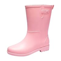 Save 5 Percent Off 4 Items Wide Leg Wellies Boots Casual Comfort Wellington Boots Fashion Chunky Boots Glossy Rain Boots Classic Trekking Boots Womens muck Boots Rain Boots for Wellies Women Pink