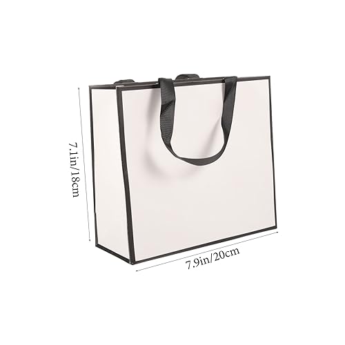LOLIPPYY 4個紙袋 バッグ 宝包装袋 携帯用ロープ付き 手提げバッグ パーティー 誕生日 お祝い 化粧品 小物入れ ホワイト 横型 縦型