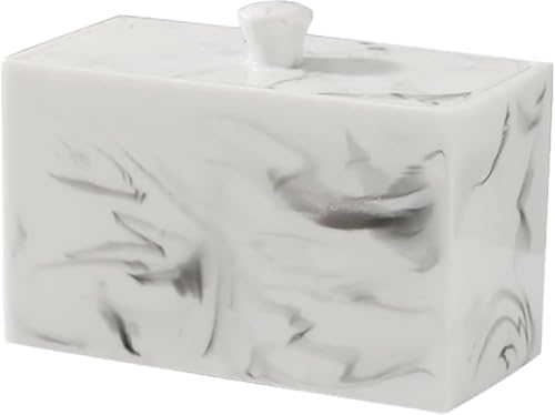 GEBYUI コットン綿棒収納小物入れ 蓋付き防塵大容量コスメ収納ボックス 食品衛生級 PP 樹脂卓上収納盒 細いコットン・化粧小物一括整理 おしゃれ半透明パステルカラー バスルーム・化粧台用