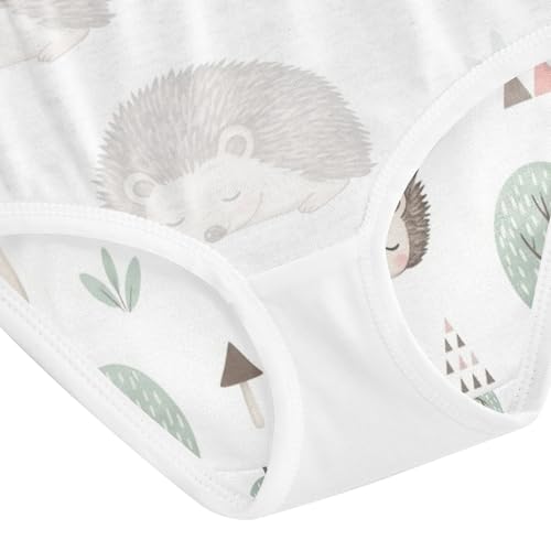 Girl Panties, Cute Hedgehogs Toddler Girl Panties, Cotton Underwear Girls, 2T–8 Years4
