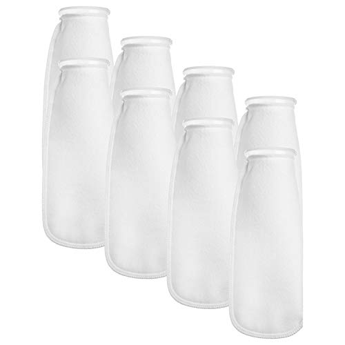 Aquatic Experts Filter Socks 100 Micron - 4 Inch Ring by 14 Inch Long - 8 Pack Long - Aquarium Felt Filter Bags -Custom Made in The USA