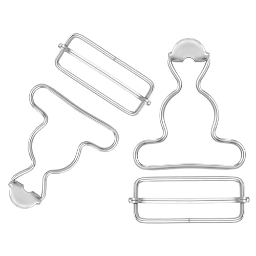 2Pairs Overall Buckle Replacement Adjustable Rectangle Suspender Clips