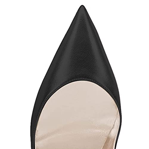 FSJ Women Pointed Toe Crystal High Heel Pumps Comfort Slip On Chunky Block Heel Bridal Wedding Evening Party Prom Shoes Size 4-15 US4