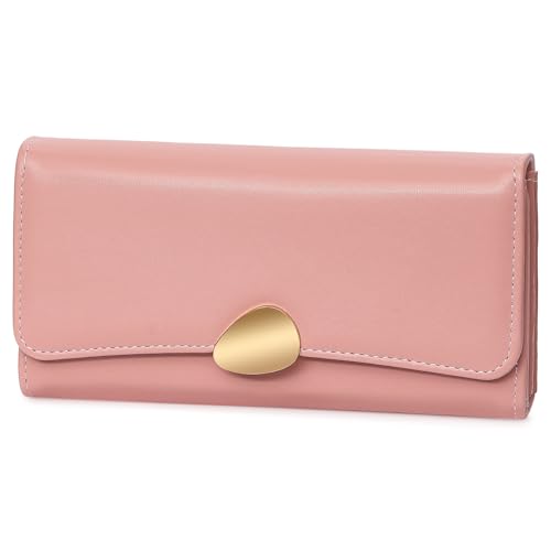Image of Wallets for Women Trifold Wristlet Wallets Large Capacity RFID Blocking Ladies Purse Credit Card Holder