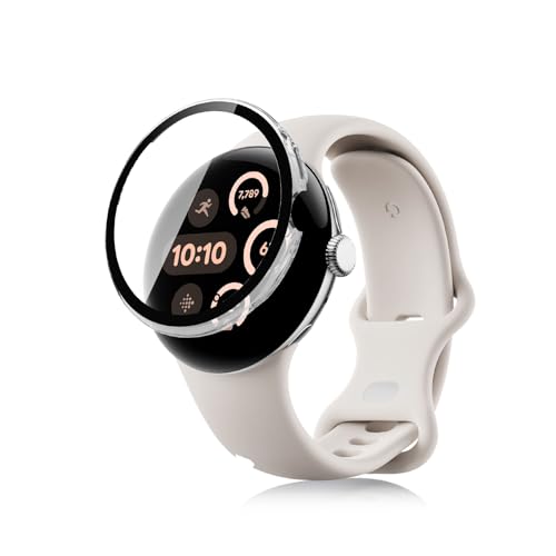 For Google Pixel Watch 4 ケース 45mm カバー PCフレーム+ガラスフィルム 一体型カバー グーグル ピクセル スマートウォッチ 4 用 保護ケース Kluso 高級素材 キズ防止 軽量 全面保護 装着簡単 耐衝撃(クリア)