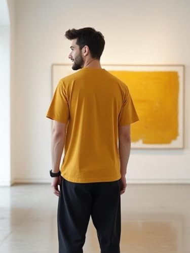 Image of NOBERO Men's Cotton Regular Fit Letter Print T-Shirt