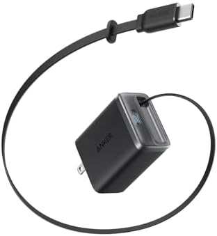 （08:00時点） Anker Nano Charger (35W, 巻取り式 USB-Cケーブル) ブラック USB PD USB-C 急速充電器【PSE技術基準適合】iPhone 17シリーズ MacBook Air Galaxy Android スマートフォン ノートPC その他各種機器対応