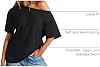 Blusas de Hombro Descubierto para Mujer Trendy Queen, Camisetas Oversize de Verano 2026 | Tela elástica transpirable y cómoda, manga corta, camisetas básicas holgadas, casual para gimnasio, ropa y2k para salir 8