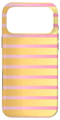 Pastel Pink Yellow Horizontal Gradient Stripes X}zP[X iPhone 17 Pro Max p