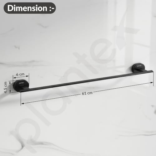 Image of Plantex J4 Stainless Steel 24 Inch Towel Rod for Bathroom /Towel Holder in Bathroom /Towel Holder /Bathroom Accessories (PVD Black Finish) Onix