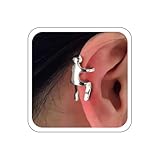 Asdinbrettan Mujer Oro/Plata Forma Humana Ear Cuff, Sin Perforación Clip Artístico para La Oreja, Joyería Minimalista para La Oreja para Accesorio De Moda (plata)
