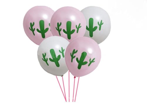 20pcs Latex Balloons Cactus Printed Party Balloons for Summer Theme Festival Party Supply