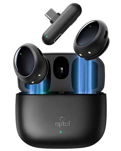 Wireless Mini Microphone AI Noise Cancellation - 48kHz/24bit Studio Sound, 35Hours Battery, USB-C Lapel Lavalier Mic for iPhone, Android, Computer, Content Creators, YouTube, Streaming & Interviews