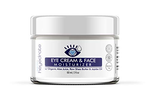 Eye Cream and Facial Moisturizer with Vitamin E Oil, Raw Shea Butter and Jojoba Oil (2 ounces (1-2 oz Glass Jar))
