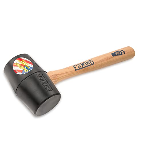Estwing DH-18 18 Oz Deadhead Rubber Mallet, Wood Handle , Black thumbnail 2