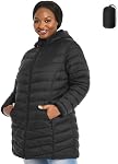 Plus Size Women's Packable Puffer Jacket 1X-6X Water-Resistant Lightweight Winter Coat(Exclusively for Plus Size)