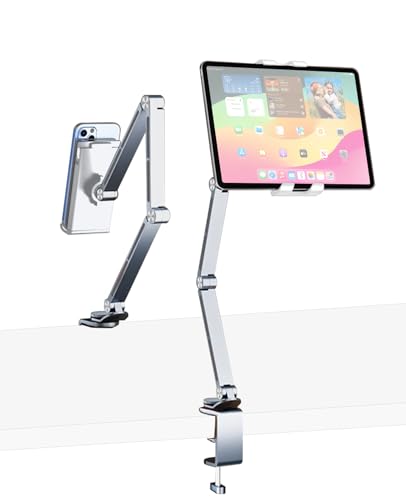 VIKOBESS iPad Halterung 360°Drehbar, Aluminium Tablet Halterung Tisch Verstellbar, Faltbare Tablet Ständer, Kompatibel mit iPad, Galaxy Tab, Kindle und alle Geräte von 4,7~15.6 Zoll (Silber) VIKOBESS iPad Halterung 360°Drehbar, Aluminium Tablet Halterung Tisch Verstellbar, Faltbare Tablet Ständer, Kompatibel mit iPad, Galaxy Tab, Kindle und alle Geräte von 4,7~15.6 Zoll (Silber)