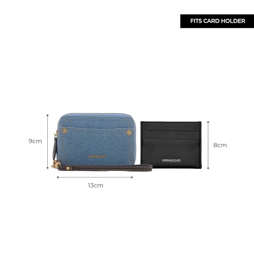 Image of Miraggio Dew Denim Wallet for Women with Wristlet | Gift for Woman
