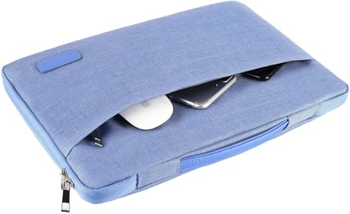 Image of iCasso Compatible with MacBook Air 13 inch Case 2020 2019 2018 Release A2337 M1 A2179 A1932 Bundle, Plastic Hard Case Shell, Sleeve Bag, Screen Protector, Keyboard Cover and Dust Plug- Blue