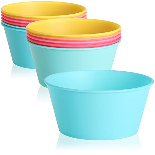 com-four® 12x Juego de tazones Los accesorios para picnic en varios colores, arnés para acampar, arnés de viaje, ahorro de espacio e higiene para 12 personas (cuenco - 12 piezas)