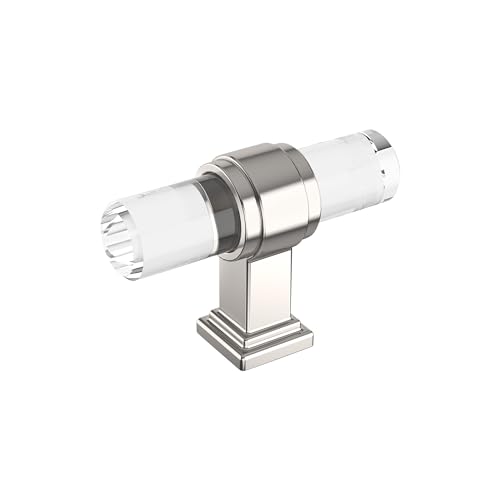 Amerock 2-1/8" Bar Glacio Clear/Polished Nickel Cabinet Knob