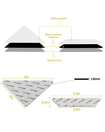 Rug Gripper Tape For Hardwood Floors: 14 Pcs Non Slip Rug Pads Double Sided Carpet Tape Rug Corner Grippers For Area Rugs Washable Reusable Runner Rug Sticky Pad No Curl For Tile Wood Floors Floor Mat #TOP5