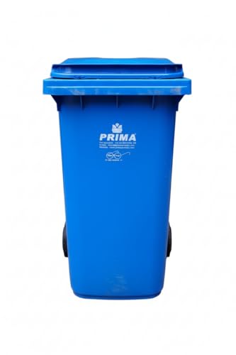 Image of Prima Plastic Manual-Lift Garbage Waste Dustbin with Wheels 240 Ltr Blue