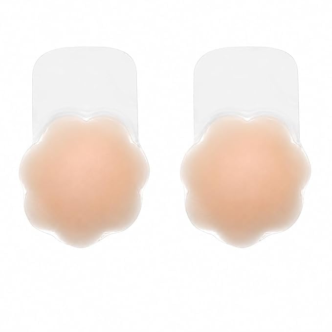 Flower Silicone Bra for Women Reusable Self Adhesive Strapless Backless Silicone Bra | Invisible Push Up Sticky Bra Cups for Backless Dresses, Off Shoulder Tops, Gowns, Bridal Nude (1 Pair)-picture-29