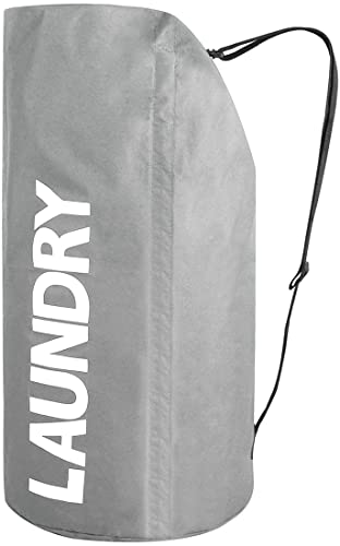 Wowlive Extra Large Foldable Laundry Bag Durable Laundry Basket Collapsible Laundry Hamper Backpack Laundry Liner Dirty Clothes Hamper Standing Waterproof Hampers For Laundry Dorm Room (Gray) #TOP6