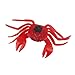 Soft Crab Lure for Saltwater Fishing, 7/14cm Artificial Crab Bait Trap with PVC Material, Lightweight and for Durable Beach Boat Fishing Equipment, White/Red(Red L)
