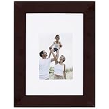 IMAGINE Cadre Photo Bois 24x30 cm - Couleur Bois Wenge - Bois reconstitué - Cadre pour Photo 24x30 cm - Baguettes Larges et Plates - Marque Française – Cadre Photo Optimo Wenge 30x24 cm