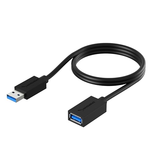 SABRENT Cable de Extensión USB 3.0 de 90cm | Cable USB Tipo A Macho a Hembra | Alta Velocidad hasta 5Gbps | Para Cámara, Teclado, Hub, Pendrive, Disco Externo [CB 3030]
