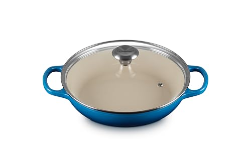 Le Creuset Enameled Cast Iron Signature Round Braiser with Glass Lid, 2.25 qt., Marseille Le Creuset Enameled Cast Iron Signature Round Braiser with Glass Lid, 2.25 qt., Marseille