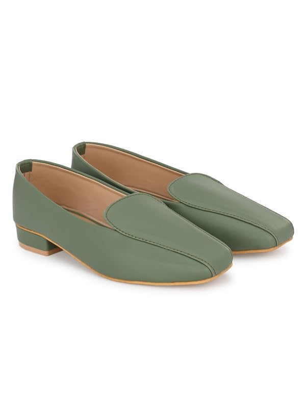 clog london Women’s Square-Toe Block Heel Loafers with Structural Center Seam-picture-47
